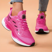 Women's Mesh Running Shoes Pink Breathable Non-Slip Cushioned Trainers