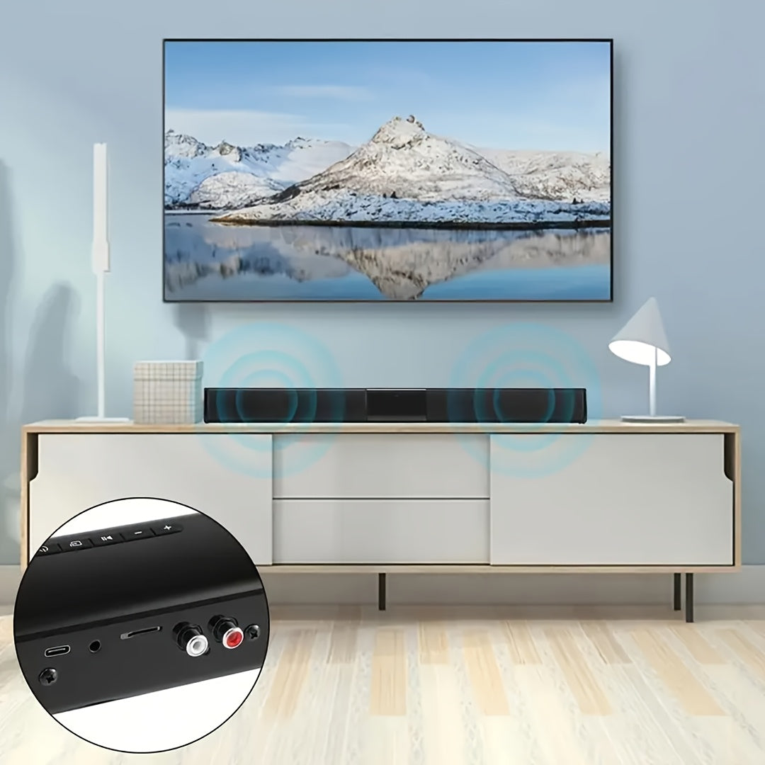 Wireless Soundbar with Built-in Subwoofers and Stereo Speakers for Computers Smartphones and Tablets