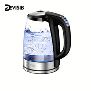 Electric Glass Kettle 2.0L 2200W Fast Boiling Temperature Control Keep Warm Auto Shut-Off
