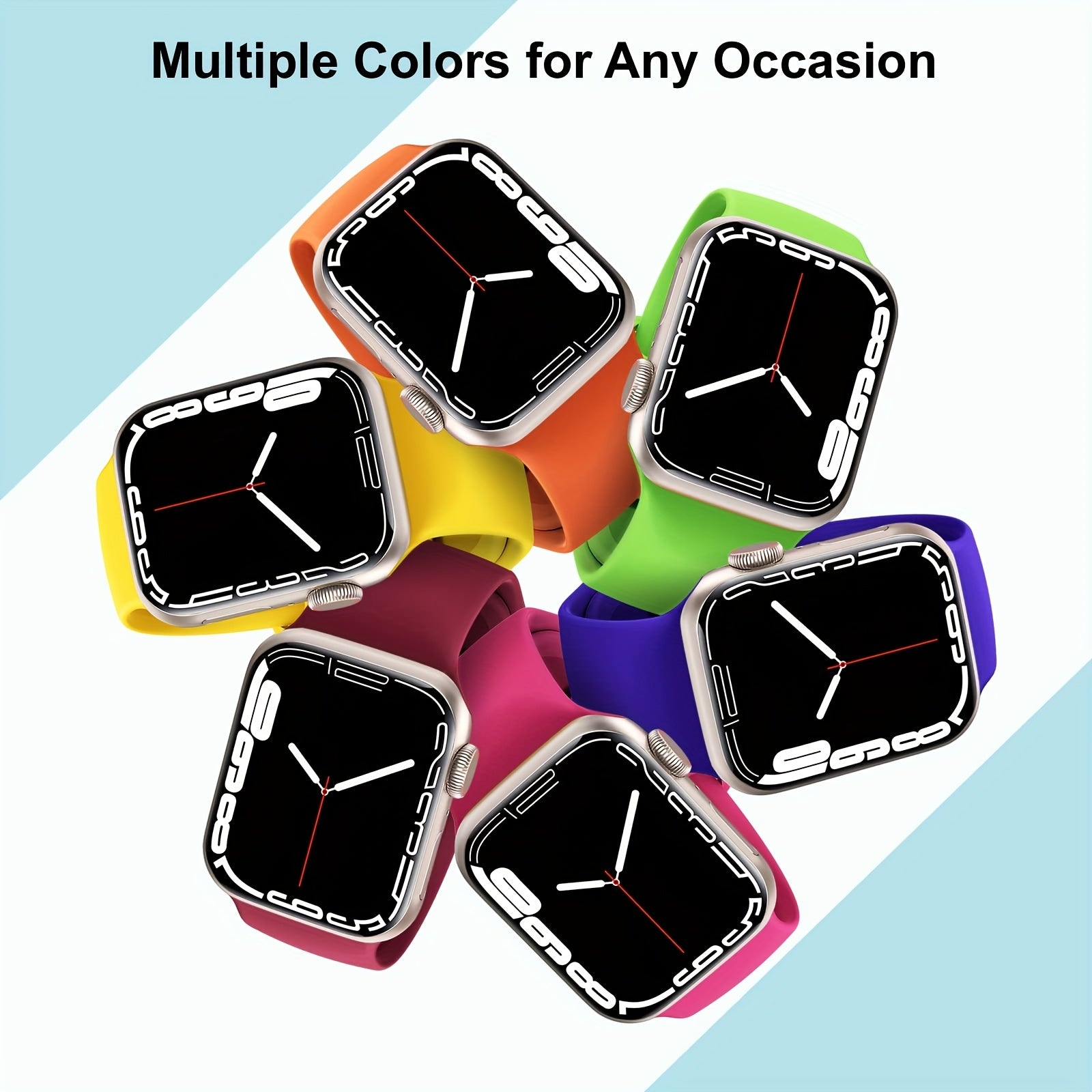 Correa de silicona resistente al agua para reloj deportivo compatible con Apple Watch Series 1-10 SE Ultra Ultra 2, correa ajustable para hombres y mujeres