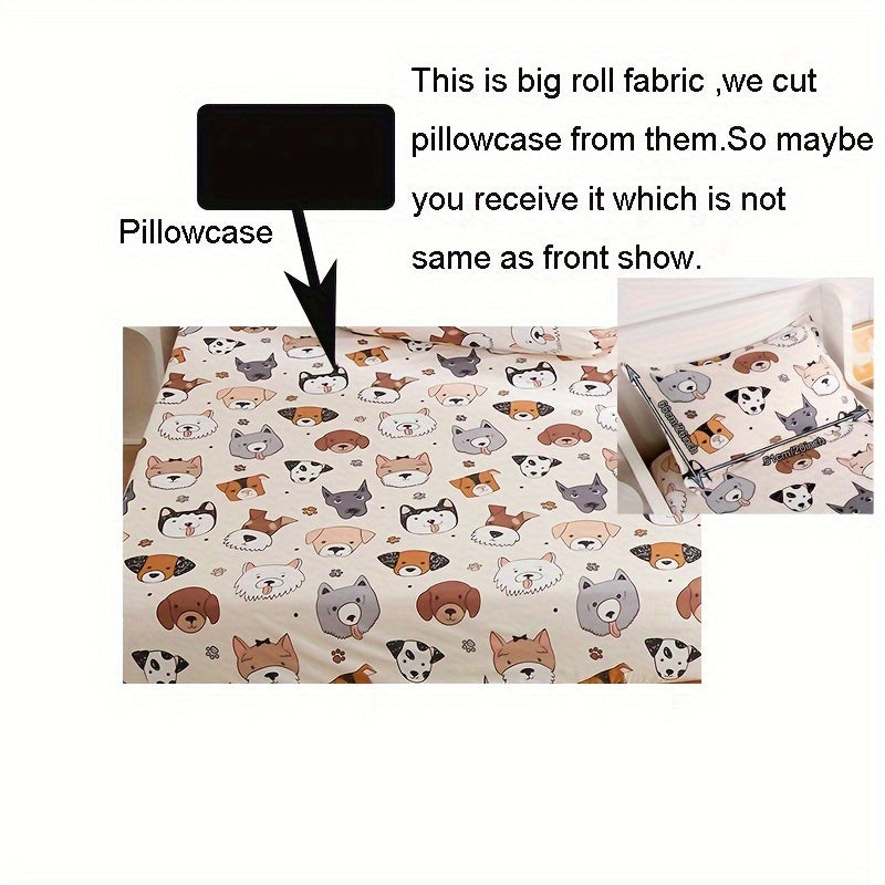 Cartoon Dog Printed Pillowcase Microfiber Digital Print Bedroom Decor