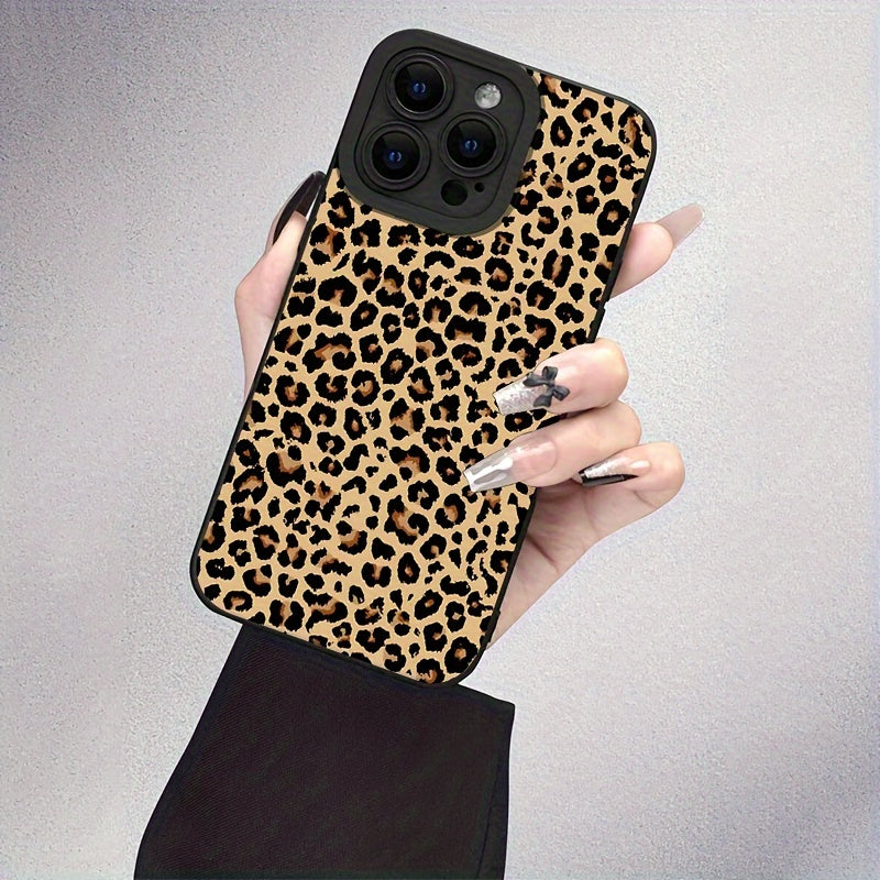 Leopard Print Phone Case for iPhone Samsung Redmi Anti-Fall Soft Thickened