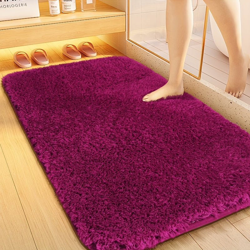 Alfombra antideslizante para puerta de baño, tapete suave impermeable para entrada de baño