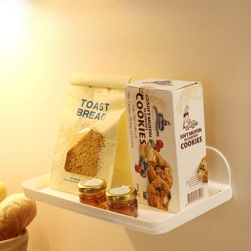 Foldable Wall-Mounted Storage Rack for Phones and Bathroom Essentials