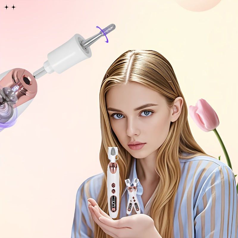 Cordless Electric Nail Drill Set for Thick Nails Hand and Foot Care Rechargeable White