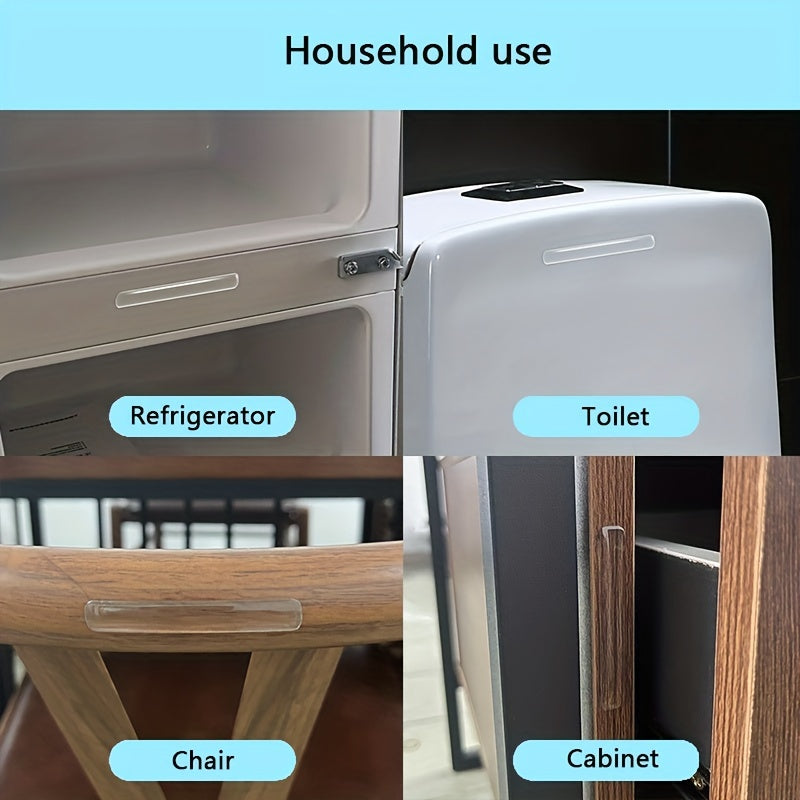 10 ta shaffof eshik anti-tolqin padlari, silikonga yopishqoq lentalar, 6.3cm x 0.99cm, uy uchun