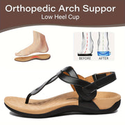 Women's Orthopedic Arch Support Flat Sandals T-Strap Casual