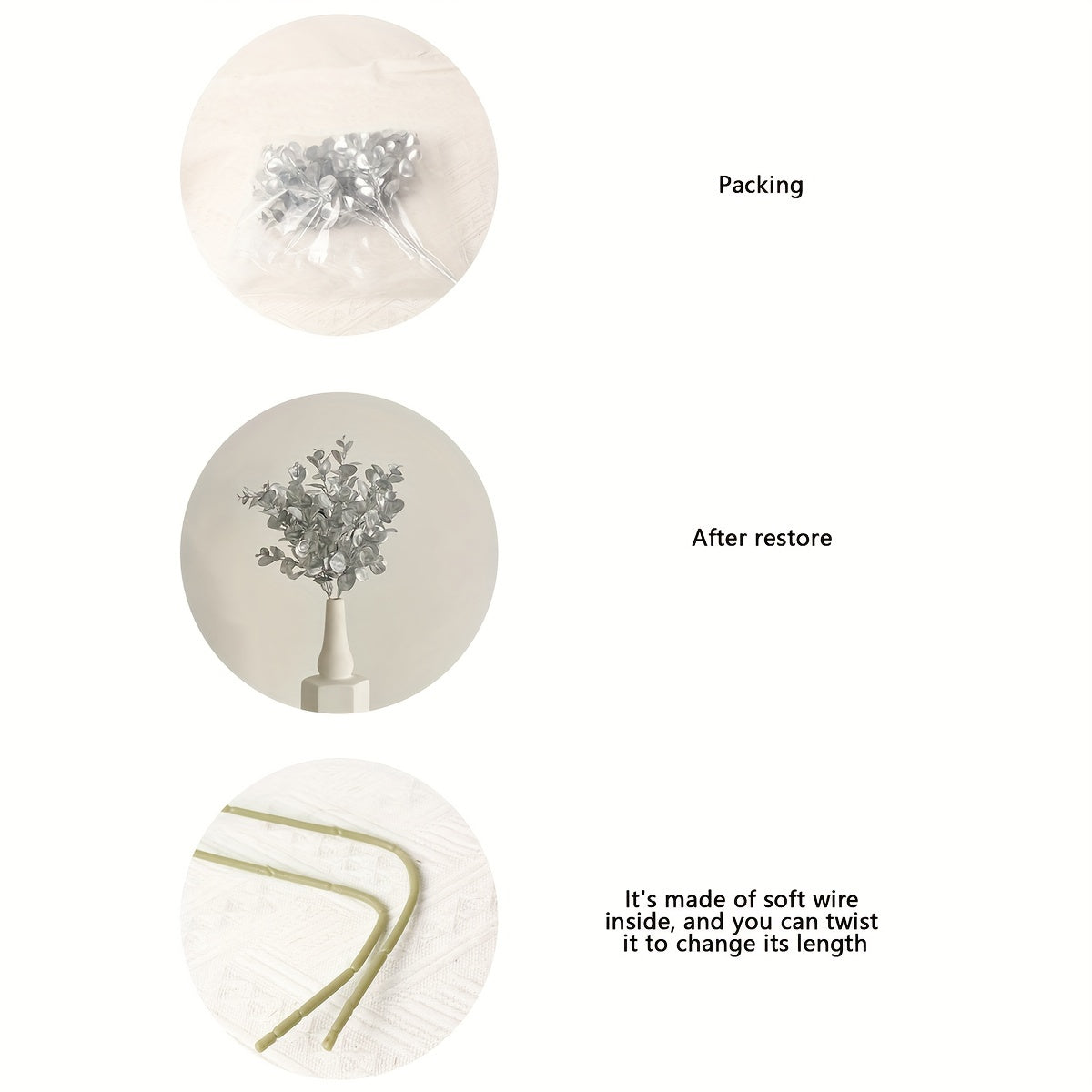 Planta artificial de 5 púas hoja de dinero para decoración del hogar ramos de boda arreglos navideños planta en maceta pequeña 13.38 pulgadas