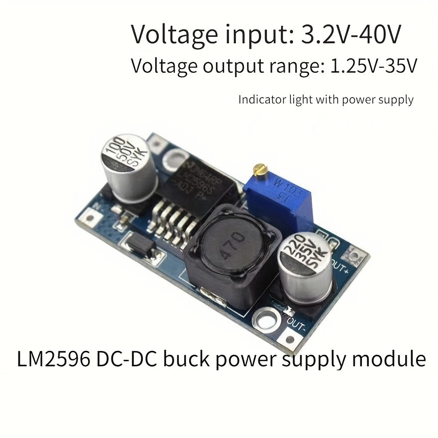 Juego de 1, 3 o 5 módulos convertidores buck ajustables DC-DC LM2596, entrada de 3V-40V, salida de 1.5V-35V