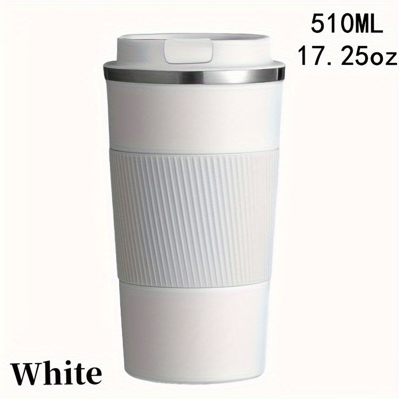 Taza de viaje de acero inoxidable 12.85oz 17.25oz con aislamiento al vacío, a prueba de fugas y sin derrames