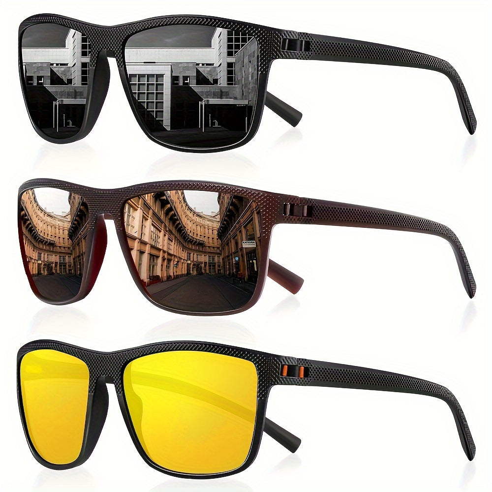 Erkaklar uchun kvadratli polarizatsiyalangan ko‘zoynaklar, engil, zamonaviy, haydash, baliq ovlash, golf uchun