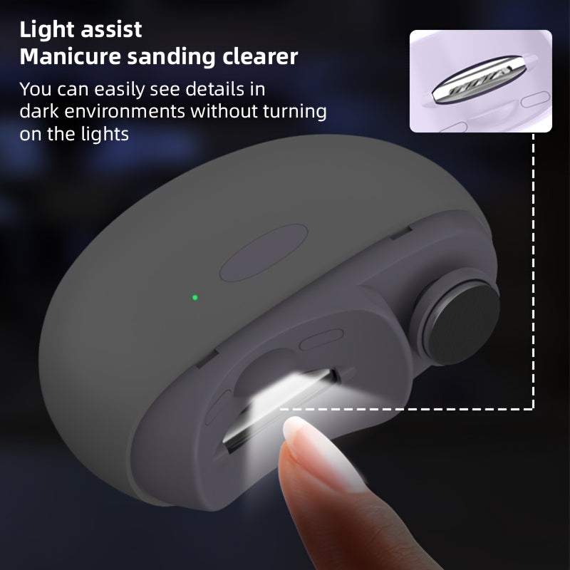 USB orqali zaryadlanadigan litiy polimer batareyali elektr tirnoq kesgichi, manikur, tirnoq faylini, polirovka qilish, shakllantirish uchun mukammal va sovg'a sifatida.
