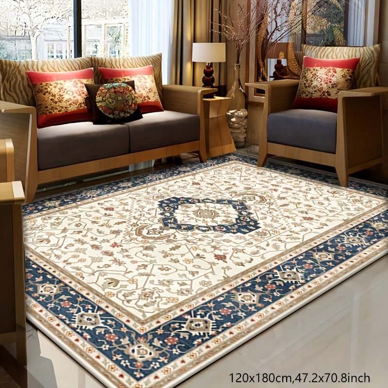 Retro Persian Carpet Bohemian Area Rug Ethnic Style Water Absorbent Non-Shedding Living Room Decor