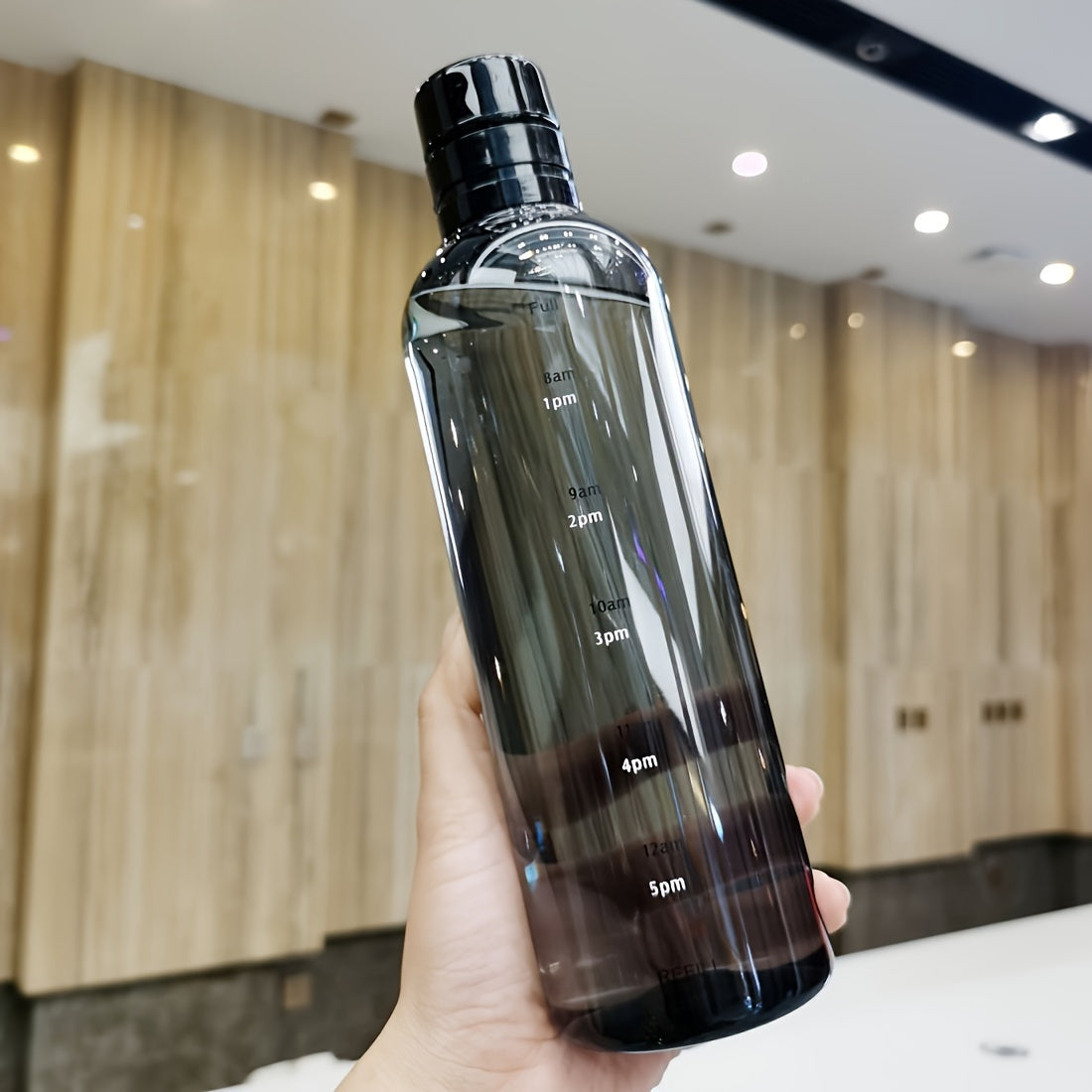 Large Capacity Leakproof Drop-Resistant Sport Water Bottle with Time Marker