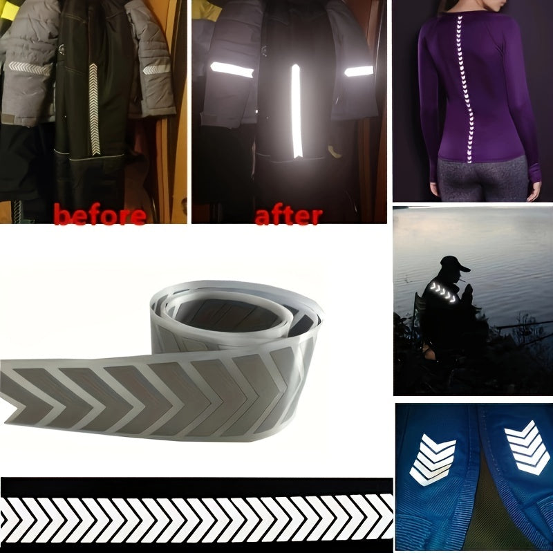 Reflective Heat Transfer Stickers for Clothing DIY Decorative Iron-On 1 Meter