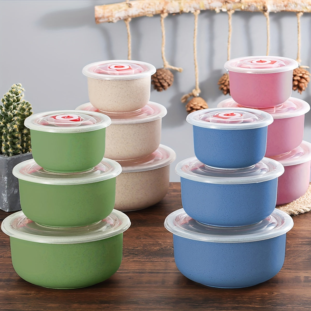 Set of 3 Airtight Food Storage Containers in Various Sizes for Freshness