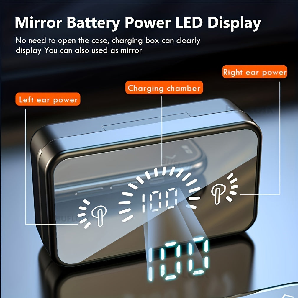 Auriculares inalámbricos con temática de anime, control táctil, pantalla LED, sonido HiFi, batería de 800mAh