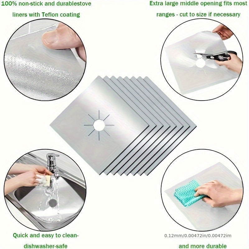 Juego de 6 tapetes para estufa de gas resistentes al calor, a prueba de aceite, reutilizables, protectores de cocina