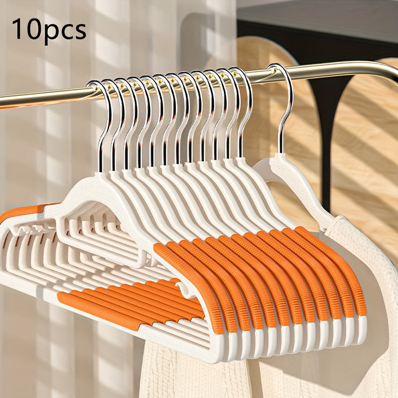 Juego de 10 perchas antideslizantes para ropa, resistentes y duraderas, recubrimiento para armario y vestidor