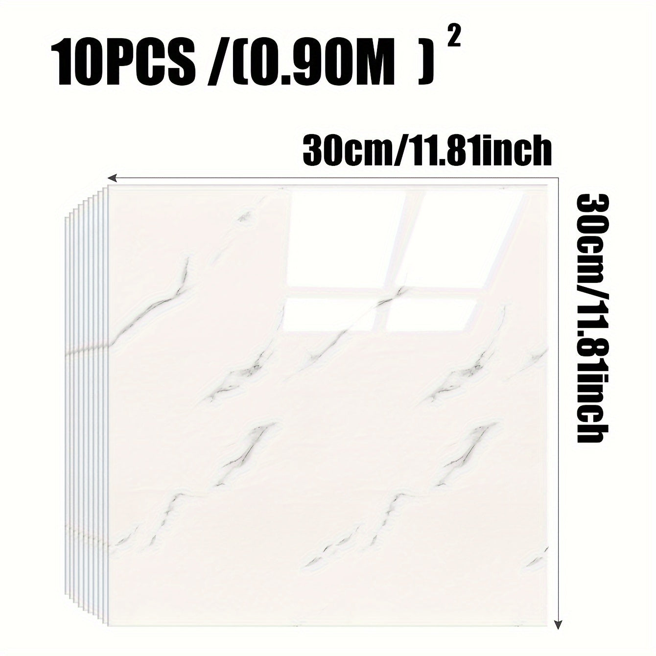 10pcs Waterproof PVC Wall Tiles 29.97x29.97cm Imitation Marble for Kitchen Bathroom