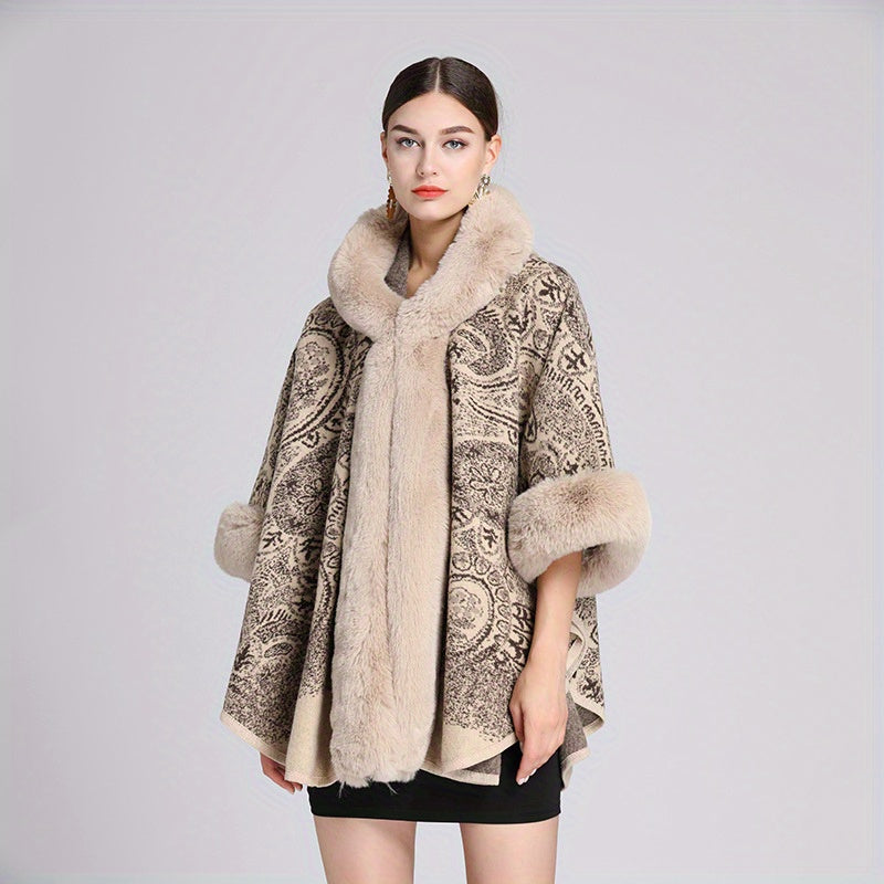 Winter Shawl Wrap Imitation Rabbit Fur Cashmere Lining 65x165cm Warm