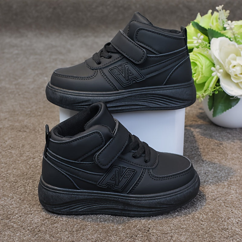 Kids Waterproof High-Top Sneakers with Round Toe and Easy Closure for Outdoor and Casual Wear