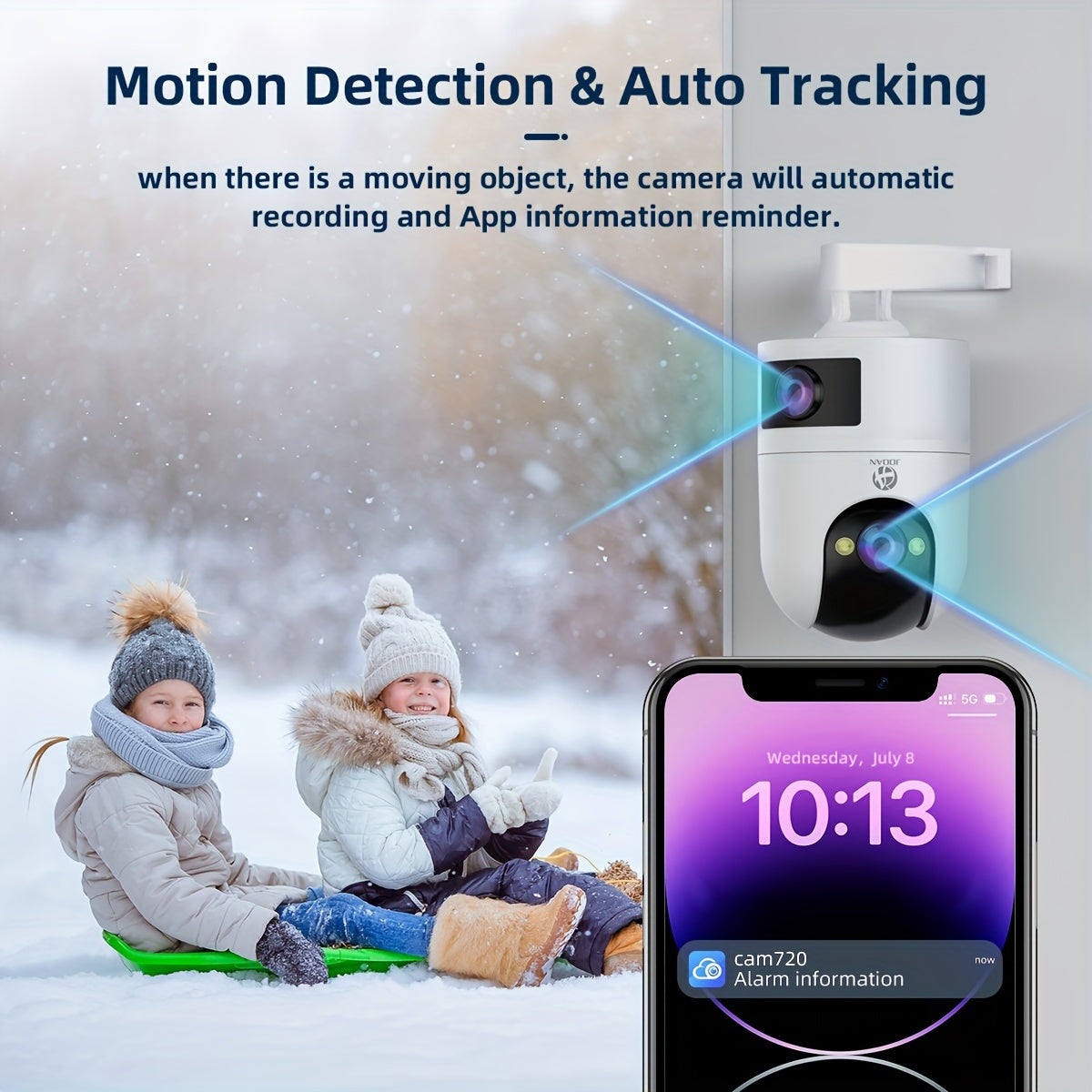 Cámara PTZ inalámbrica Full HD con Wi-Fi 5G, doble lente, vigilancia exterior para seguridad del hogar