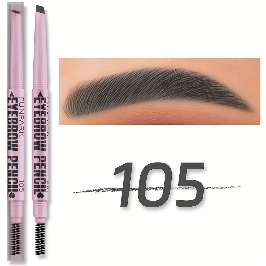 Double-Ended Waterproof Eyebrow Pencil with Powder and Dye in Dark Brown Light Brown Taupe Black