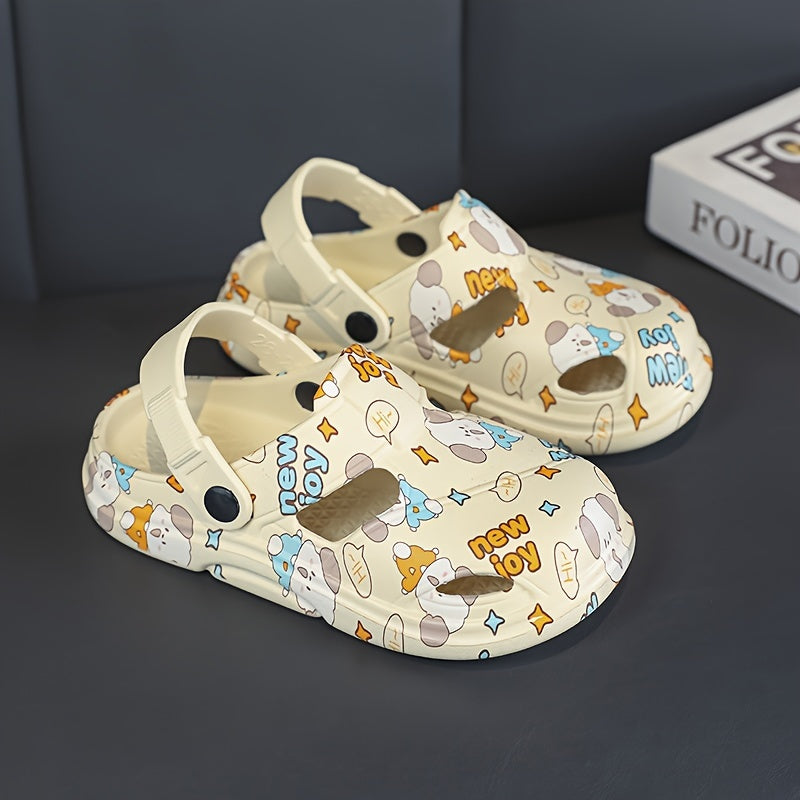 Boys' Casual Cartoon Clogs Lightweight Breathable Non-Slip Indoor Outdoor Summer