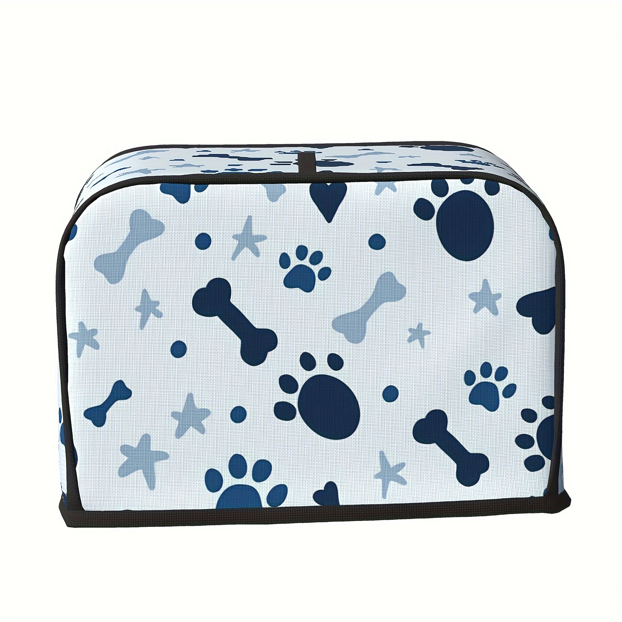 Toaster Cover with Paw Prints and Bones Pattern Polyester Dust and Fingerprint Protector