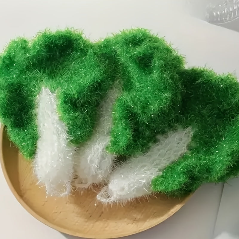 3 ta oshxona tozalash cho'tkasi to'plami, polyester idish yuvish cho'tkasi, yog'li bo'lmagan to'qilgan dizayn