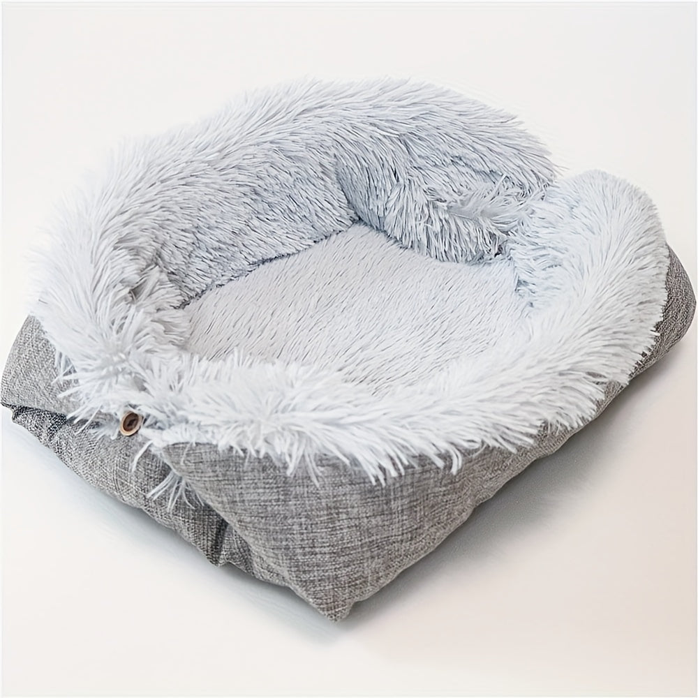 Small Pet Square Polyester Bed with Memory Foam and Odor Control