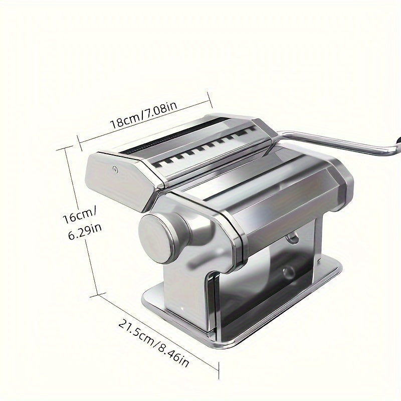 Stainless Steel Pasta Maker Machine with Adjustable Thickness for Spaghetti and Lasagna