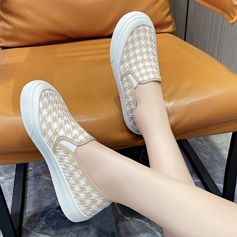 Women's Slip-On Platform Loafers Breathable Fabric Cushioned EVA Rubber Sole