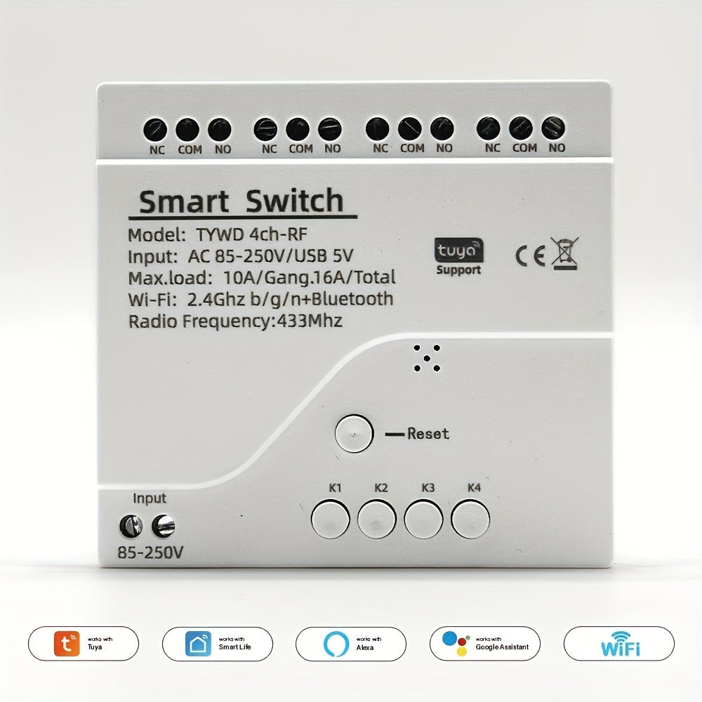 4CH Wi-Fi aqlli kalit moduli Alexa va Google Home bilan mos keladi 220V-240V relé