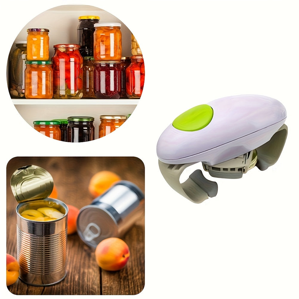 Electric Can Opener Battery-Powered with Dual Handles Compact Kitchen Tool