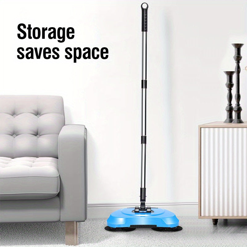 Manual Broom and Vacuum Cleaner Combo for Hardwood Floors and Tiles