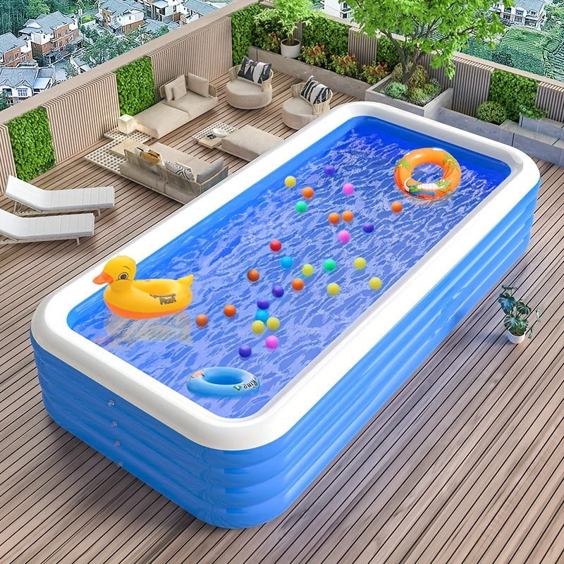 Extra Large PVC Inflatable Swimming Pool for Adults and Families 304.8x436.88x165.1 cm Portable Water Park Summer Fun