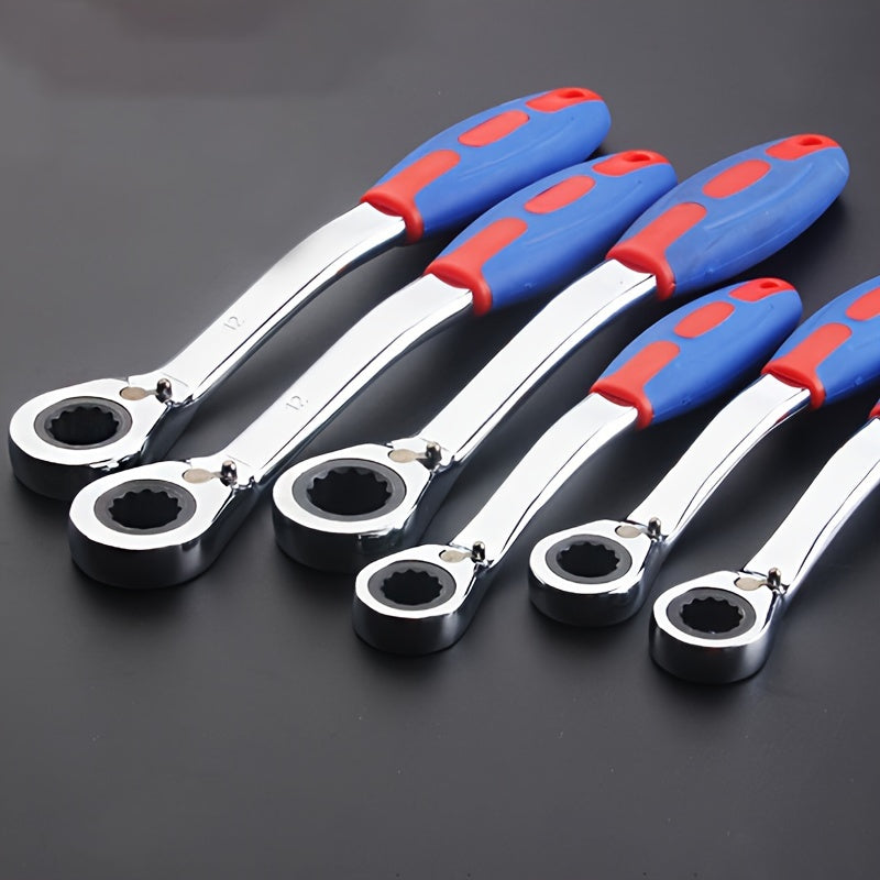 Juego de llaves de carraca universales de 7 piezas 8-19mm Herramienta de reparación de automóviles de metal