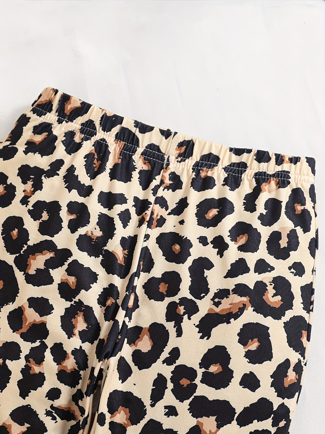 Girls' 2-Piece Outfit Sweatshirt and Leopard Flared Pants with Sunglasses for Spring Fall Kids