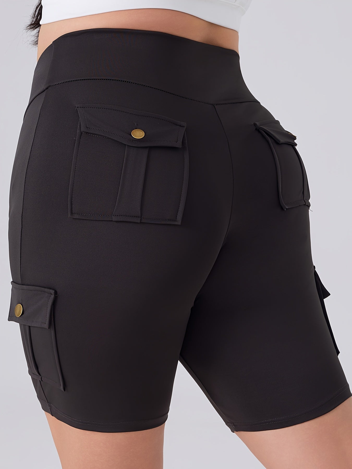 Женские шорты кро cargo с эластичным поясом для спорта с карманами