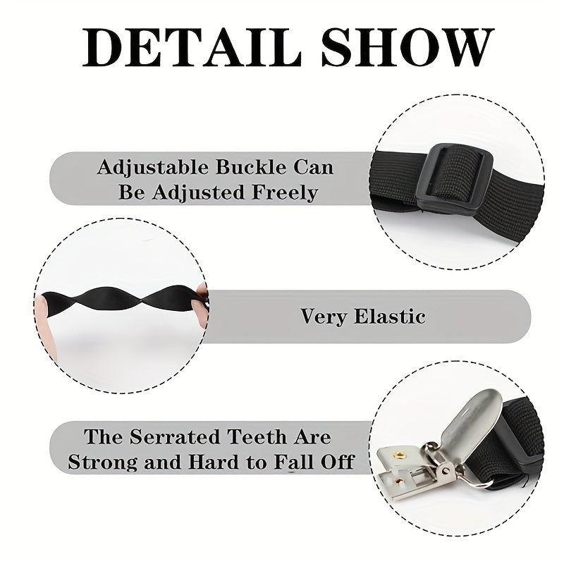 Pair of Quilt Holder Straps Adjustable Bed Sheet Clips Woven Fabric Elastic Bands