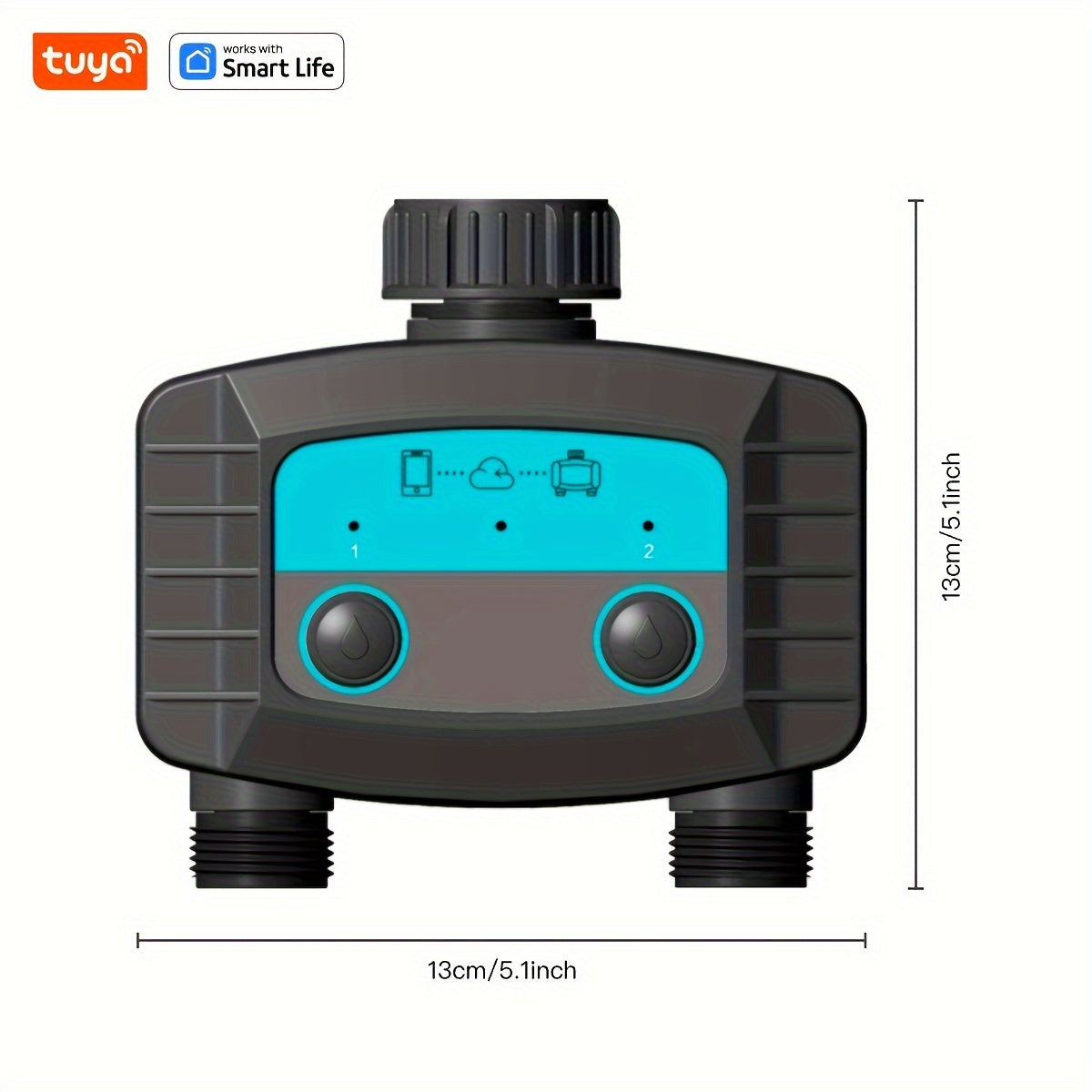 Graffiti Smart Sprinkler Timer - bu avtomatik o'simlik sug'orish tizimi va masofadan boshqarish pultiga ega simsiz bog' sug'orish nazoratchisi. U sozlanadigan klapan kalitini, sug'orish nozzle'ini o'z ichiga oladi.