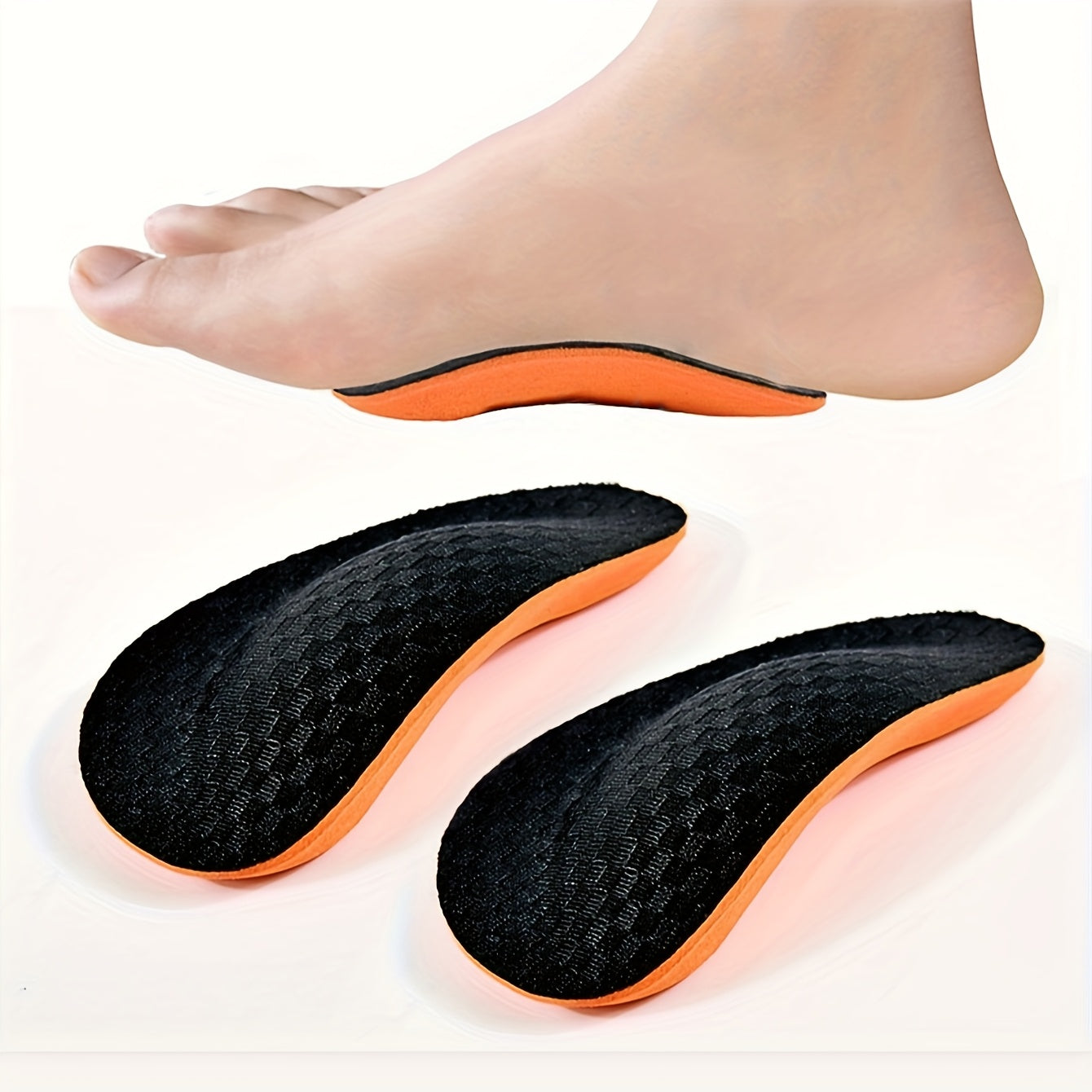Unisex Breathable Shock-Absorbing Half-Calf Insoles Support Arch Grip