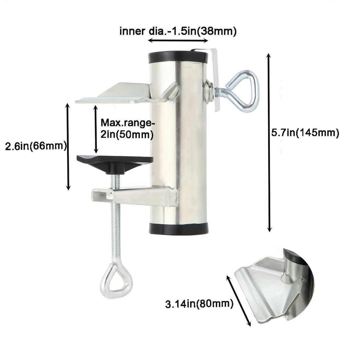 Adjustable Stainless Steel Umbrella Stand for Outdoor Patio Balcony