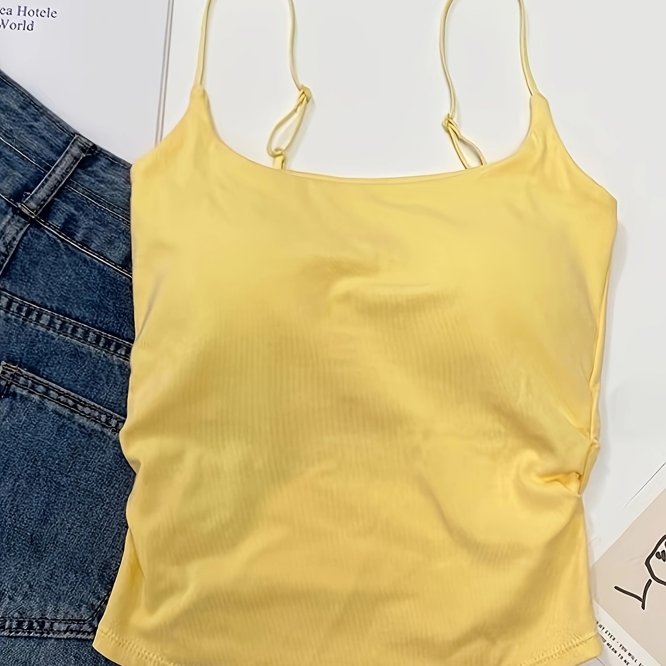 Girls' Viscose Pleated Strapless Camisole Bra with Fixed Breast Pads for 12-13 Years