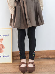 Девочки, детские узкие трикотажные штаны с вышитыми полосами для весны и осени