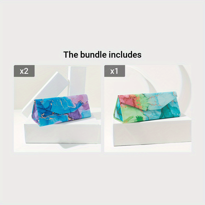 Estuche plegable para gafas de sol con estampado, protector portátil y duradero para gafas