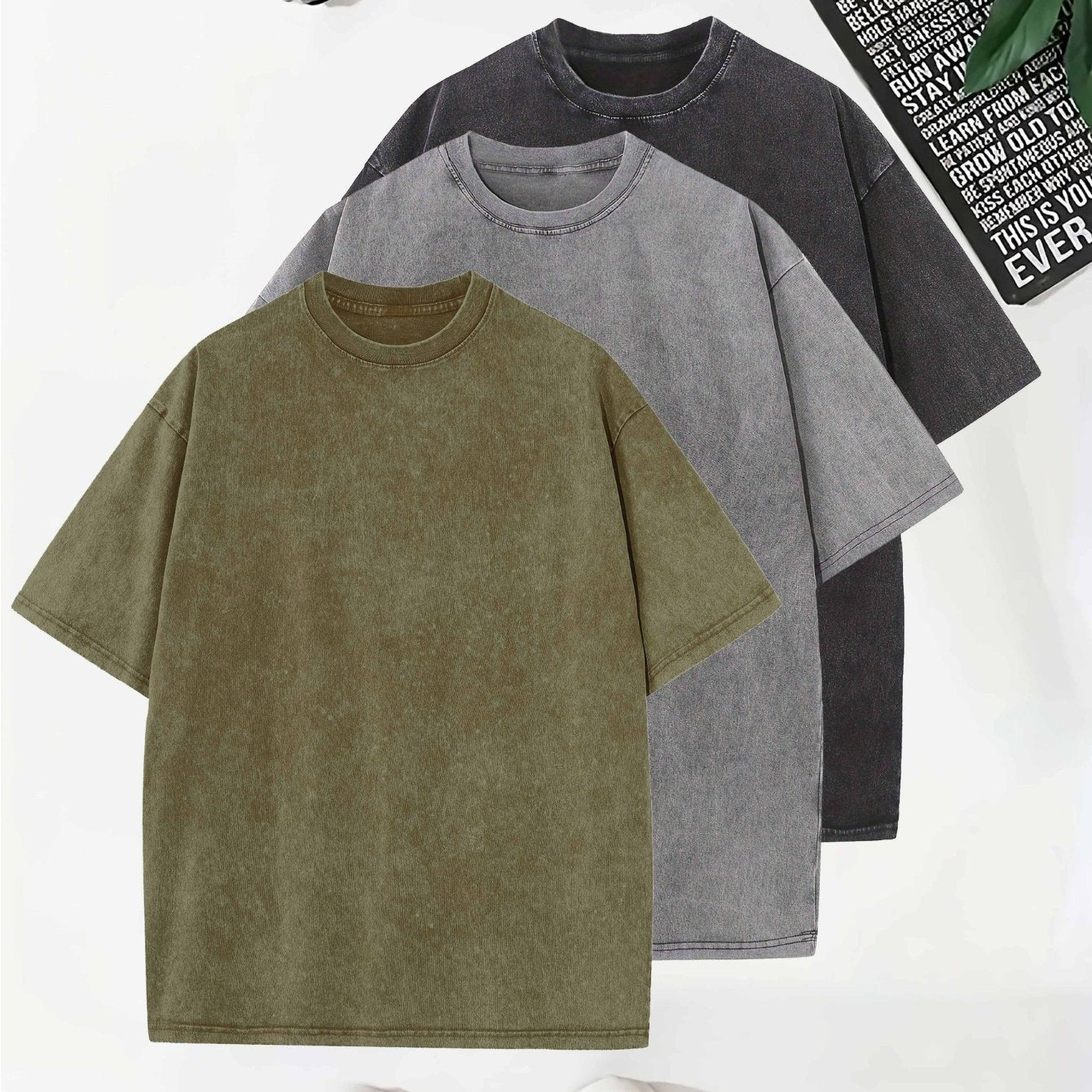 Camiseta de algodón sólida para hombre, de manga corta, con cuello redondo, para verano y uso al aire libre