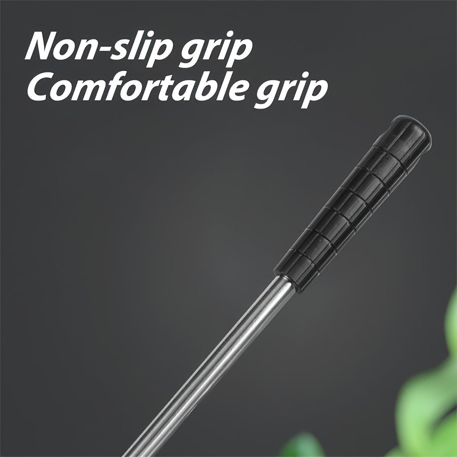 Long-Handled Dual-Sided Aquarium Cleaning Brush with Stainless Steel Algae Scrubber